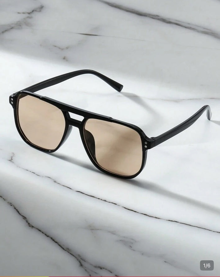 Oversized Black Sunglasses – Brown Lens